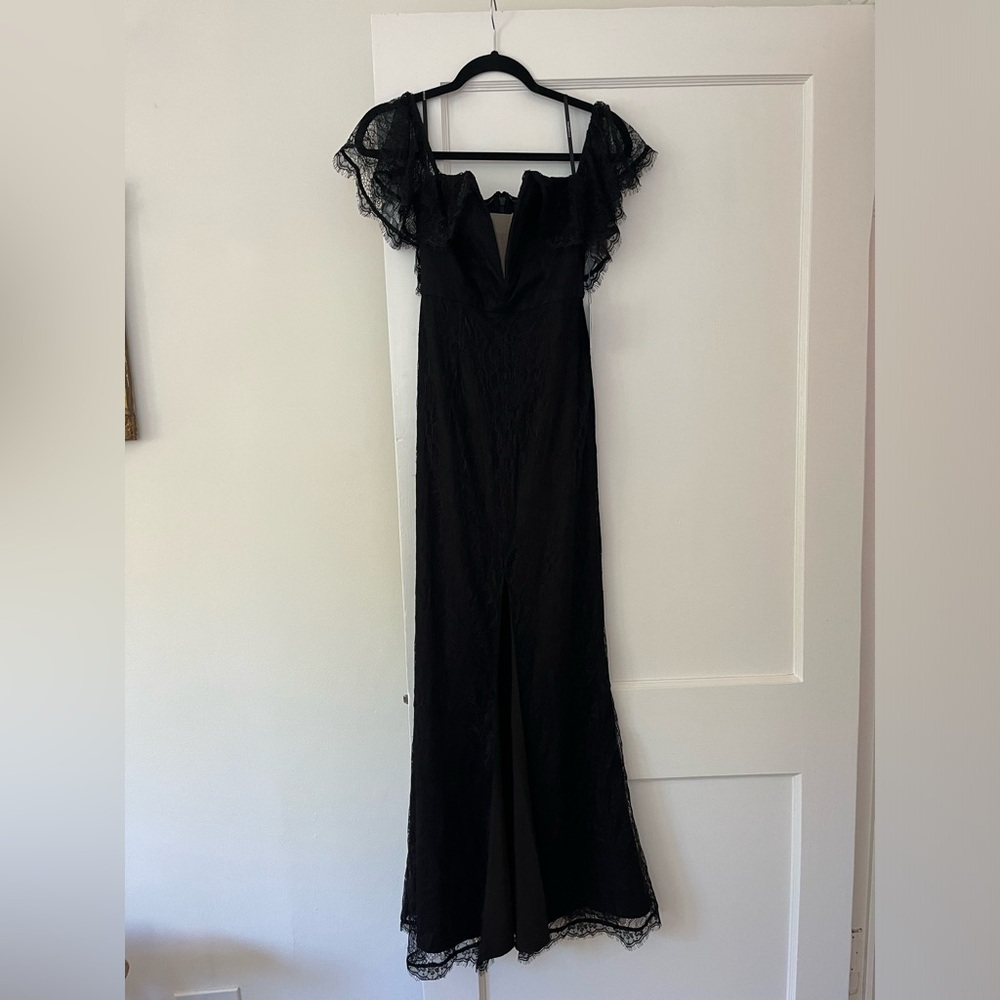 Black Majorelle lace gown